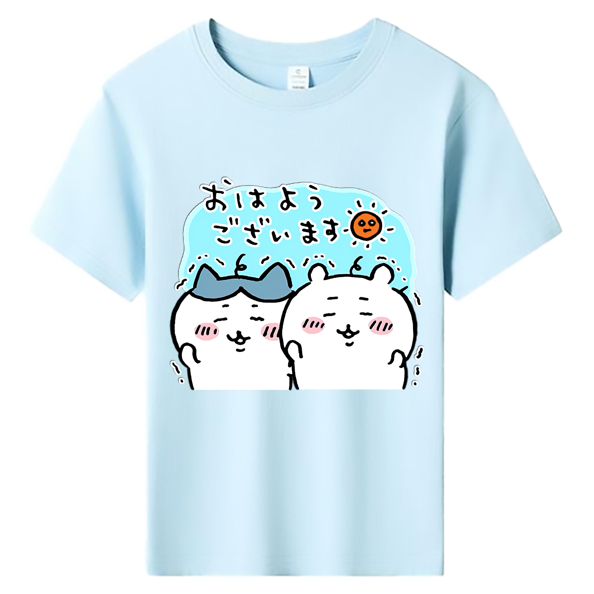 （画像用） ちいかわ ハチワレ Chii-kawa hachiware 綿100％キッズTシャツ（フロントプリント）
